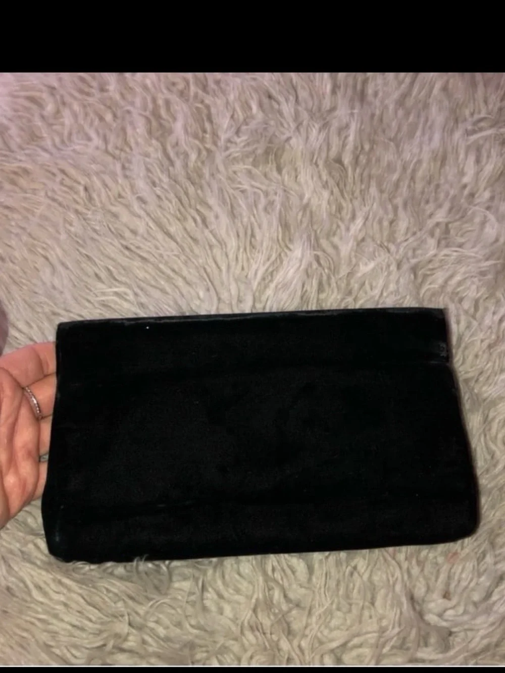 Mid-century 1950s Bobbie Jerome black velvet clutch